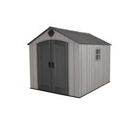 Abri résine PEHD 7,44m2 - imitation bois - plancher - toit 2 pentes