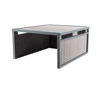 Abri Robot Tondeuse - WILTEC - 800 x 700 x 380 mm - Bois massif - Toit plat - Gris