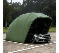 Abri semi-automatique en acier inoxydable - Auvent rétractable et pliable - Abri mobile résistant aux intempéries - Protection automobile extérieure