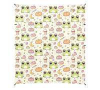 Abri solaire de camping visage de grenouille mignon avec petite icône dans le concept de boulangerie auvent de plage 320 x 279,9 cm