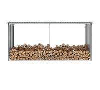 vidaXL Abri de stockage de bois Acier galvanisé 330x92x153 cm Gris 44860