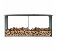 Abri Stockage Bois Acier Galvanisé 330x92x153cm Gris Jardin Porte-bûche vidaXL
