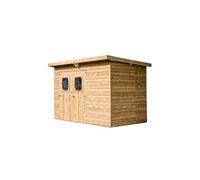 Abri theora sans plancher panneaux en bois thermo chauffé toit mono pente 4.52 m² the2818.02n
