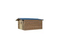 Abri thermabri madriers 28 mm sans plancher bois thermo chauffé double pente, bac acier tha4050.02t