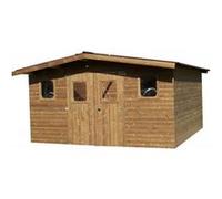 Abri THERMABRI madriers sans plancher, toit double pente 15,14 m²