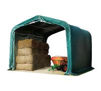Abri Tunnel 4x4 m bâche en PVC 850 N Vert, ancrage pour Sol Meuble