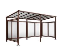 Abri vélos Milan RAL8017 - Tout en un initial, complémentaire, bardages de fond et bardages latéraux - PROCITY - 529258.8017