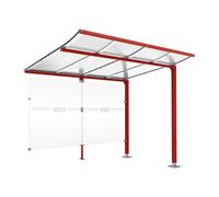 Abri vélos Modulo bardages en verre RAL3004 - compl + bardage de fond - Sur platines - Prof 2000mm - PROCITY - 599172.3004