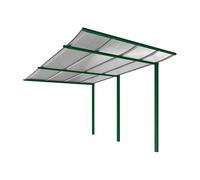 Abri vélos Modulo bardages en verre RAL6005 - compl sans bardage - Scellement direct - Prof 3400mm - PROCITY - 529194.6005