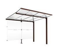 Abri vélos Modulo bardages en verre RAL8017 - compl + bardage de fond - Scellement direct - Prof 2000mm - PROCITY - 529172.8017