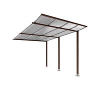 Abri vélos Modulo bardages en verre RAL8017 - compl sans bardage - Sur platines - Prof 3400mm - PROCITY - 599194.8017