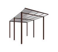 Abri vélos Modulo bardages en verre RAL8017 - Sans bardage - Scellement direct - Prof 3400mm - PROCITY - 529193.8017