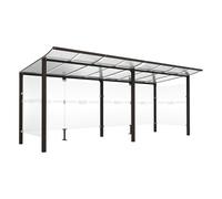 Abri vélos Modulo bardages en verre RAL9005 - initial + compl + bardages de fond et latéraux - Scellement direct - Prof 2000mm - PROCITY - 529171.9005