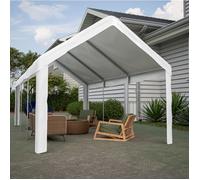 Abri voiture 3x6 m AESVAR avec double portes enroulables structure acier renforcée blanc