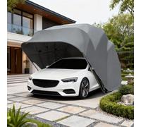 Abri Voiture en Acier Inoxydable, abri de Voiture Robuste Toutes Saisons, Tente de Voiture Pliable avec Boucle de Verrouillage, bâche Anti-Neige pour l'extérieur, Gris(5.5 * 2.5 * 2.3M)