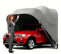 Abri Voiture métallique Robuste pour Le Rangement de véhicules, rétractable, verrouillable, résistant à la Neige et au Vent, Garage métallique Portable et Durable pour Parking(6.4x2.8x2.65m)