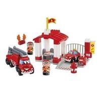 Ecoiffier Jeu de construction ABRICK Soldats du feu Caserne avec 2 pompiers et 2 véhicules