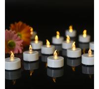 Abrief Lot de 12 bougies chauffe-plat LED à piles réalistes et lumineuses sans flamme, utilisées pour Halloween, la décoration de Noël et les fêtes importantes