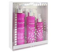 abril et nature - Set de Soins Capillaires Anti-Frisottis - Hydrate et Maintient les Cheveux Lisses - Pack Shampooing, Masque et Sérum pour Cheveux Frisés - Cheveux Plus Doux et Brillants - 550 ml