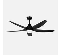 ABRILA - Ventilateur DC Elda 18 W, noir, 5 pales, 6 vitesses, technologie LED 2250 lm, télécommande avec mémoire et minuteur, 144 cm