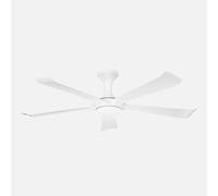 ABRILA - Ventilateur DC Vinaros 18 W, 5 pales, 6 vitesses, LED intégrée, 3 températures de lumière, télécommande, 30 x 144 x 144 cm, blanc