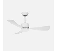 ABRILA - Ventilateur DC Yeste 18 W | 3 pales | 6 vitesses | LED intégrée | Lumière en option | Télécommande | 35/45 x 106 x 106 cm | Blanc