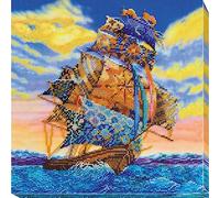 Abris Art Kit de Broderie au Point de Perles, Coton, Multicolore, 30x19cm