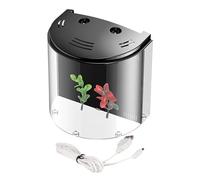 Abris de Poisson Bureau - Petit Aquarium Transparent, Habitat l'eau Acrylique | Mini réservoir 5L avec Pompe et pour Les créatures Marines, Compact USB Aquarium LED Bureau