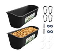 Abriseur De Volaille - Station D'alimentation Des Oiseaux, Distributeur Alimentaire De Poule | 2pcs Pas De Gèle De Chèvre De Chèvre Au Creux De Seau, Récipient D'alimentation De La Volaille Avec Clips