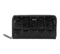 ABRO Cuir Porte-Monnaie Leather Maxi Cocco Zip Wallet Black/Nickel Noir