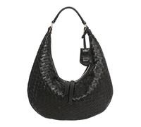 ABRO Cuir sac à épaule Leather Piuma Weaving Hobo Bag Nana Black/Gold noir