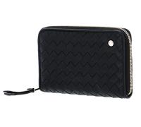 abro Leather Piuma Weaving Zip Wallet Black / Gold