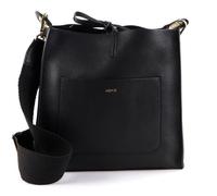 abro Sac à épaule bandoulière noir en cuir pour femme - Leather Dalia Crossbody Bag Raquel S Black / Gold 201721