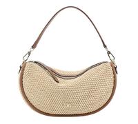 abro Sac à épaule beige marron pour femme - Maglia Raffia Hobo Bag Willow Natural 304319