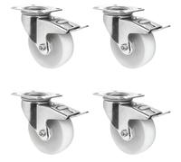 Abrollwerk Jeu de 4 roulettes pivotantes 100 mm en polyamide avec roulement à roulettes, charge maximale 450 kg, boucherie, boulangerie et industrie (4 roulettes pivotantes avec blocage, 100 mm)