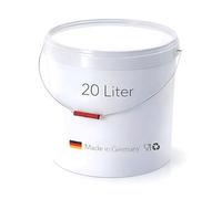 Abrollwerk Lot de 2 seaux de rangement avec couvercle - 20 l - Qualité alimentaire, hermétique, robuste, multifonctionnel - Seau de rangement pour la maison et la restauration - Avec poignée - Blanc