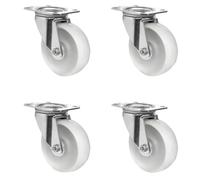 Abrollwerk Lot de 4 roulettes pivotantes 100 mm en polyamide avec roulement à roulettes, charge maximale 450 kg, pour boucherie, boulangerie et industrie