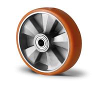 Abrollwerk Roue encastrable fortes charges, jante aluminium, polyuréthane, diamètre 200 mm, double roulement à billes, capacité de charge 800 kg (roue encastrable)