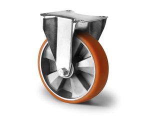 Abrollwerk Roulette Fixe À toute épreuve 200mm Jante Aluminium Polyuréthane Diamètre 200mm Double Roulement à Billes Charge lourde Unique 800kg (Roulette Fixe)