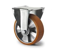 Abrollwerk Roulette fixe fortes charges, jante aluminium, polyuréthane, diamètre 125 mm, fortes charges, double roulement à billes, charge dynamique 500 kg (roulette fixe)