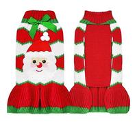 ABRRLO Pull de Noël pour chien - Père Noël - Petit, moyen et grand - Rouge - Avec trou pour laisse - Pull pour chat - Vêtements pour animaux de compagnie (jupe, L)