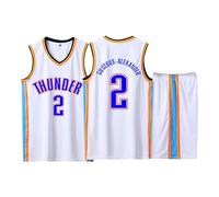 ABRTJCL 2 Pièces Ensemble Basket Enfant/Adulte 2024, Pop Maillot de Basket Enfant/Adulte, Tenue Basket Enfant/Adulte, Maillot Basket+Shorts Basket Enfant/Adulte Blanc 2XS