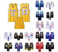 ABRTJCL 2 Pièces Tenue Basket Enfant/Adulte 2024, Ensemble Basket Enfant/Adulte, Pop Maillot Basket Enfant/Adulte, Maillot sans Manches + Pantalon Court Enfants/Adulte Jaune M