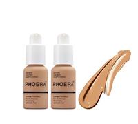 ABRUS® Phoera Lot de 2 fonds de teint à couverture complète, fond de teint anti-cernes à couverture complète, crème lisse, longue durée, 30 ml Phoera 24HR Matte Oil Control Correcteur (105 sable)