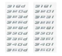 ABS 316i 318d 320i 325i lettres 328d 330i 340i Badge voiture arrière coffre de voiture lettres emblème autocollants (Silver,325d)