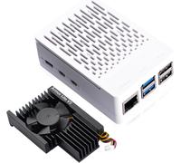 ABS Boîtier pour Raspberry Pi 5,Raspberry Pi 5 Boîtier avec Armor Lite V5 Active Cooler pour Raspberry Pi 5 4Go /8Go,Support Official Raspberry Pi 5 Active Cooler (White)