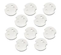 ABS Cache-prise Électrique Blanc, Lot de 10 pour Prises Françaises | Installation sans Outils, Usage Maison pour Familles Garçon Fille, Protection Discrète des Prises Murales