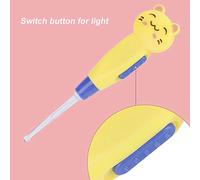 ABS Cartoon LED Lampe de Poche Earpick Earwax Remover avec Scoop Pince à épiler Outil de Nettoyage pour les Enfants avec un Interrupteur, Aidant à Nettoyer L'oreille (Chaton