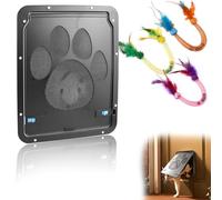 ABS Chattiere Porte Chat 29×24cm Rabat de Porte pour Chien et Chat Chatière pour Animaux de Compagnie pour Chiens et Chats de Petite et Moyenne Taille avec 3 Jouets