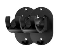 Abs et Support de Tige de Rideau en Acier Inoxydable - Rielle à Rideau 8x5x4cm pour Collage, 2 -Pack Plus Brillant sans Forage, Clips Auto-adhésifs pour Les Rideaux, Les tiges de Douche, Courants